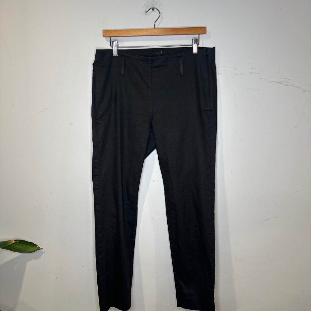 Minimalist COS Black Slim Fit Side Zip Tapered Trousers Pants Size US‎ 12 Large